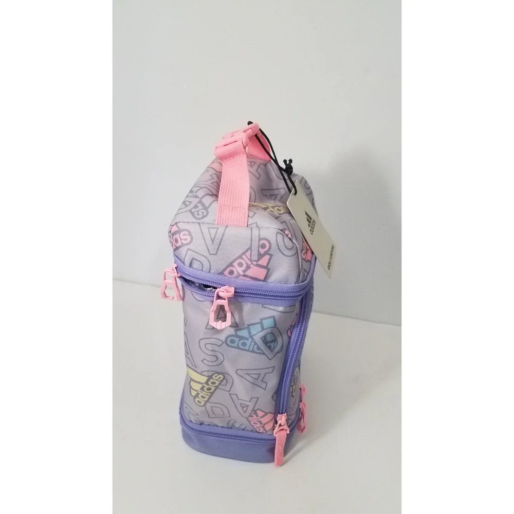 Adidas Excel 2 Insulated Lunch Bag School Work Logo Multi- Compartment  Pink NEW